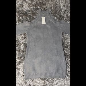 TOBI gray shoulder-less sweater dress!